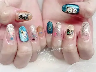 ミディアム Quick Sukarupuのネイルデザイン