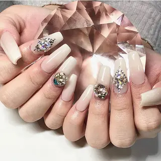 ネイル 渋谷／チップ長さ出し 👑アプレgel-xのネイルデザイン