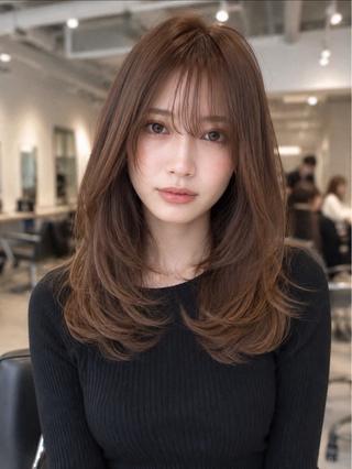 ロング パーマ 透明感×艶カラー ✨️美髪縮毛🍒リオのヘアスタイル