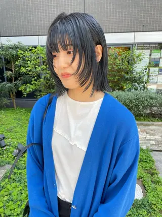 ミディアム カラー パーマ ヘアアレンジ メンズ キッズ ネイル マツエク・マツパ アイブロウ tatsumi/ボブ ウルフ/レイヤーのヘアスタイル