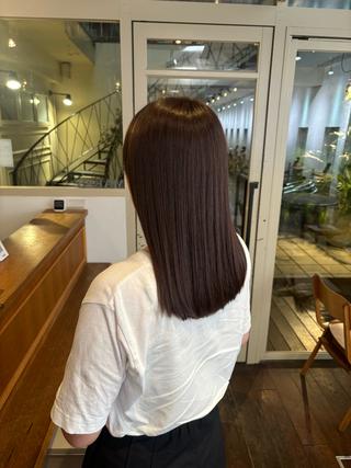 セミロング カラー くいた あやなのヘアスタイル