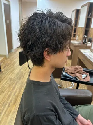 ショート カラー パーマ ヘアアレンジ メンズ メンズパーマの巨匠 鈴木純のヘアスタイル