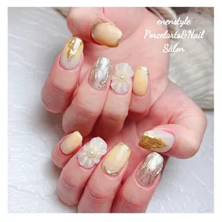 ミディアム ネイル 🐾enen style 🐾のネイルデザイン