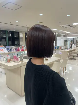 ミディアム シャドウパーマ／骨格 矯正カット　トモキのヘアスタイル