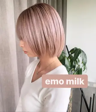 ミディアム カラー ✨艶ブリーチカラー ✨四ノ宮裕己のヘアスタイル