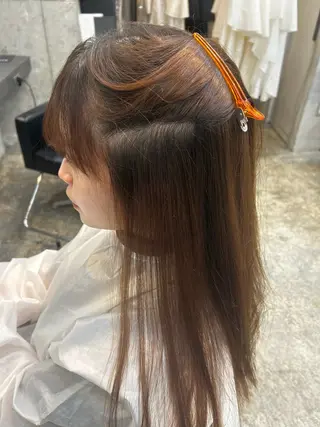 ロング 小森田 果怜 カラー、縮毛矯正のヘアスタイル