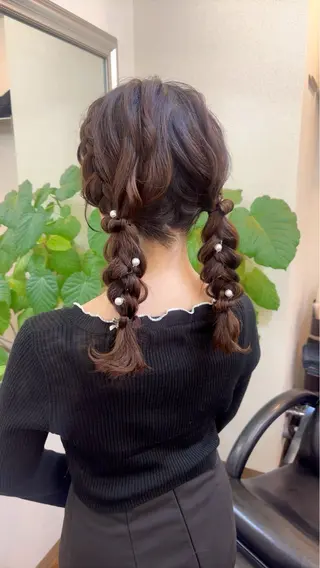 セミロング カラー パーマ ヘアアレンジ yukimi .のヘアスタイル