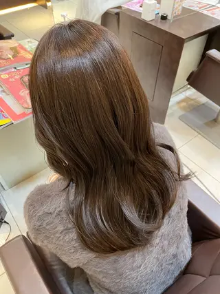 ミディアム カラー 🤎韓国ヘア ベージュ まゆか🤎のヘアスタイル