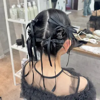 ミディアム ヘアアレンジ JUNSHIN🦋 ヘアセット／カラーのヘアスタイル