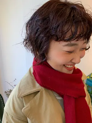 ショート カラー 名駅🦢大人艶カラー 🪽カミヤアカネのヘアスタイル