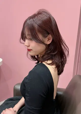 ミディアム カラー yuna 原宿/透明感カラーのヘアスタイル