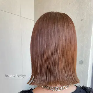 ミディアム カラー 美髪矯正/ベージュ カラー🧸綾里のヘアスタイル