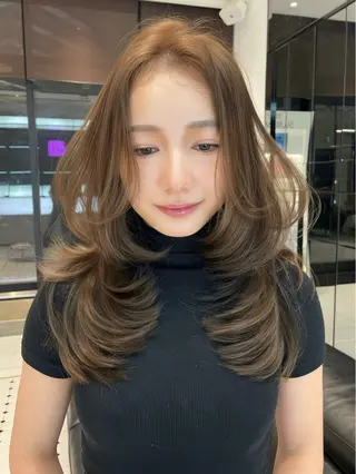 セミロング カラー 【韓国❤️海外ヘア】 AYAKAのヘアスタイル