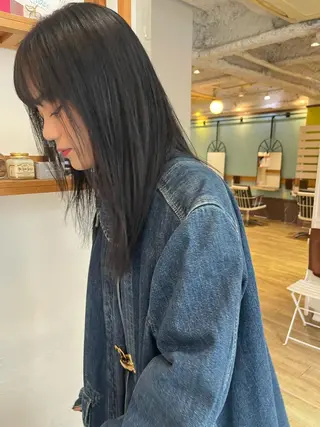 セミロング カラー パーマ ヘアアレンジ メンズ nishi fuyumiのヘアスタイル