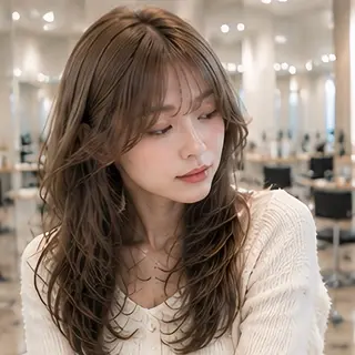 ロング 縮毛矯正/レイヤー/ 前髪カット/おばかんのヘアスタイル