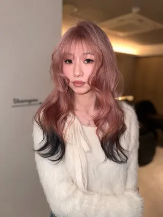 ミディアム カラー 岡山ハイトーン・ ルーツカラー/こもものヘアスタイル