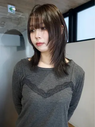 ミディアム カラー 名古屋ダブルカラー DEAN石川理子のヘアスタイル