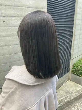 ミディアム ✨色持ちの良い艶 カラー✨蟹江真世のヘアスタイル