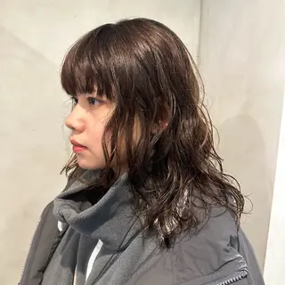 ミディアム Yuki☺︎パーマ レイヤーカットのヘアスタイル