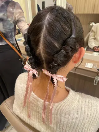 ミディアム ヘアアレンジ 韓国ヘアメイク🎀/ 縮毛矯正✨山本媛香のヘアスタイル