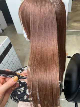 セミロング カラー 顔まわりカット✨艶髪 ✨髪質改善✨伴響佳のヘアスタイル