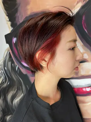 ショート カラー パーマ ヘアアレンジ メンズ キッズ ネイル マツエク・マツパ アイブロウ 久木原 ゆりのヘアスタイル