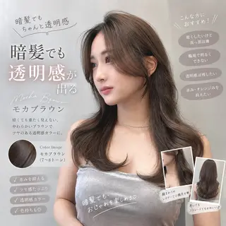 セミロング 透明感カラー/ ベージュ/設樂彩乃のヘアスタイル