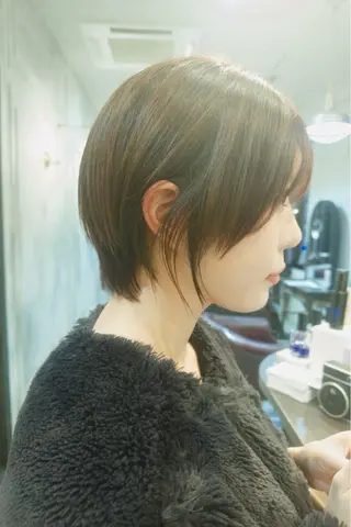 ショート ぱる/透明感カラー パーマ/カットのヘアスタイル