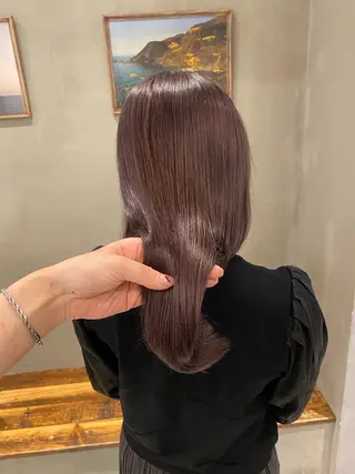 セミロング 新宿/顔周りカット +レイヤー＝しずく♩のヘアスタイル