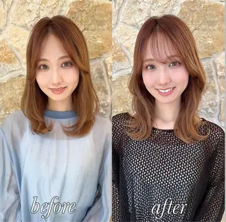 ミディアム 梶 久菜乃のヘアスタイル