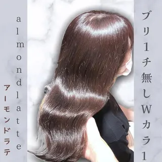 セミロング カラー 🫧小顔顔周りカット レイヤー/縮毛/白倉のヘアスタイル