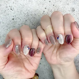 ミディアム カラー パーマ ヘアアレンジ メンズ キッズ ネイル マツエク・マツパ Salon Ｋのネイルデザイン