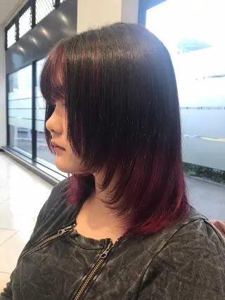 ミディアム カラー ウルフカット/デザイ ンカラー/あらげのヘアスタイル