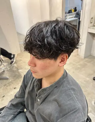 ショート パーマ メンズ メンズ清潔感のプロ 💈メンズパーマ藤田のヘアスタイル