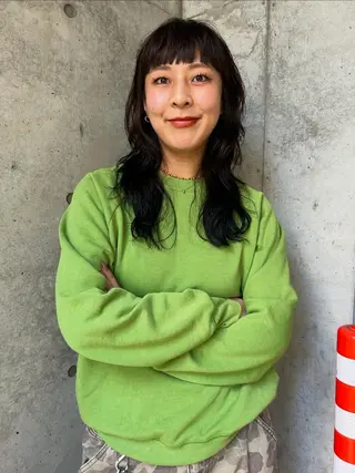 セミロング カラー パーマ 飛田 和真のヘアスタイル