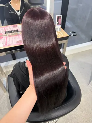 ロング カラー 💗愛され暖色💗 ピンク/レッド💗のヘアスタイル
