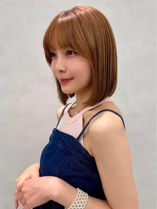 ミディアム カラー ヘアアレンジ ✨レイヤー/ 透明感カラー✨冨永剛のヘアスタイル