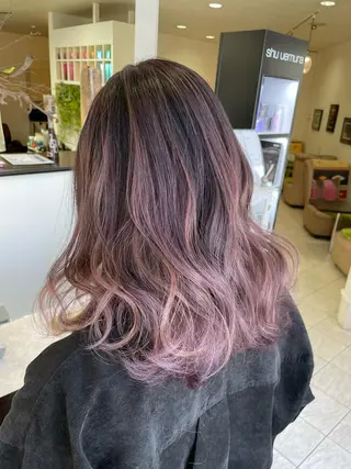 セミロング カラー コレットヘアー 田中アヤノのヘアスタイル