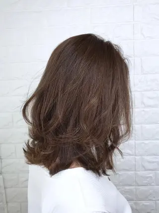 ミディアム カラー 髪質改善縮毛矯正 美容師✂️山崎竜二のヘアスタイル