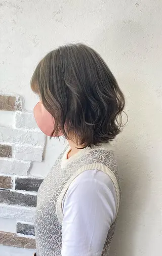 ミディアム カラー メンズ ショート 縮毛矯正 レイヤー🌿FUKUのヘアスタイル