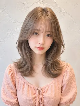 ミディアム カラー 韓国風ヘア✻透明感 カラー✻yukaのヘアスタイル