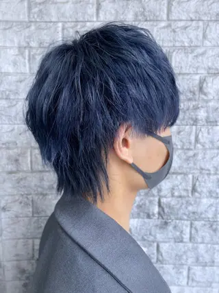 ミディアム カラー メンズ ☁️ケアブリーチ¦ ウルフ¦Shioriのヘアスタイル