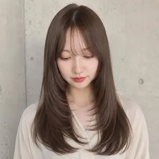 ロング カラー 盛れる顔まわりカット 髪質改善/渋谷/れんのヘアスタイル