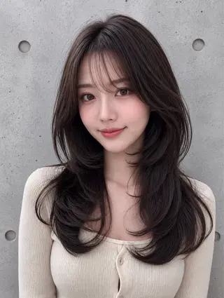セミロング カラー ヘアアレンジ 🌫️大人韓国ヘア 🌫️naoyaのヘアスタイル