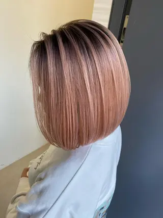 ミディアム カラー ブリーチ 透明感HIDEのヘアスタイル