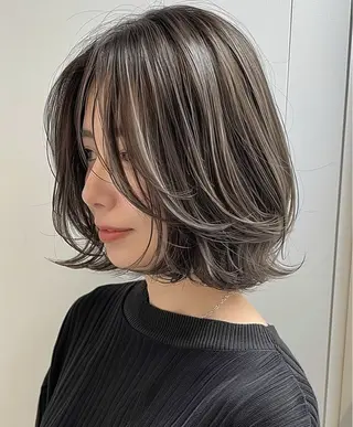 ミディアム カラー 佐藤優晟/カラー/ 癖毛ショート/表参道のヘアスタイル