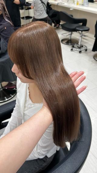 ロング カラー ヘアアレンジ 韓国レイヤー&ピンク 艶髪🩶maikoのヘアスタイル