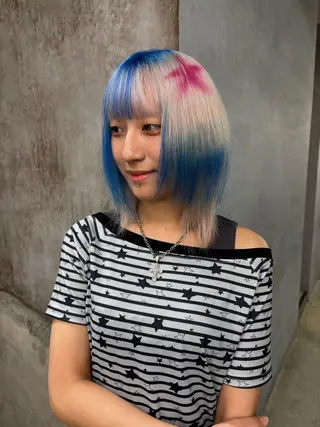 ミディアム カラー デザインカラー /rioのヘアスタイル