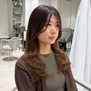 ロング レイヤー♡ショート 石川優奈のヘアスタイル
