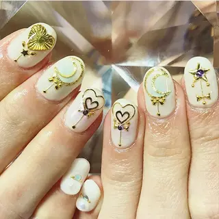 ネイル 渋谷／チップ長さ出し 👑アプレgel-xのネイルデザイン